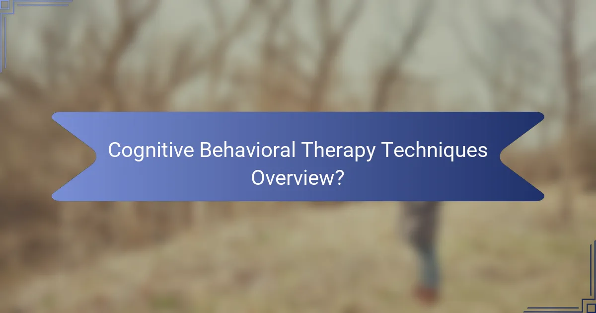 Cognitive Behavioral Therapy Techniques Overview?