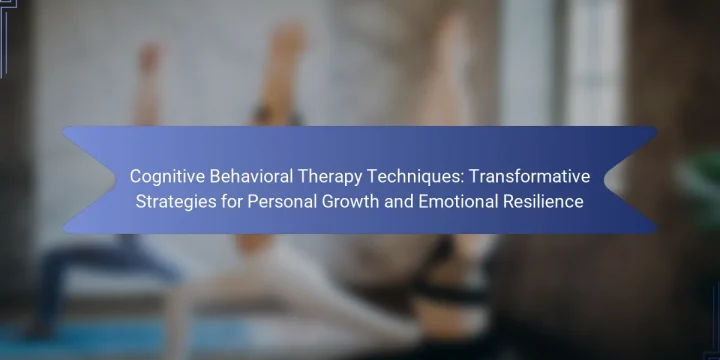 Cognitive Behavioral Therapy Techniques: Transformative Strategies for Personal Growth and Emotional Resilience