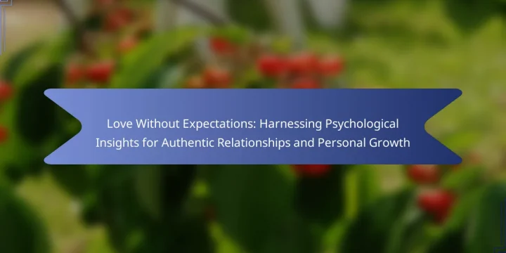 Love Without Expectations: Harnessing Psychological Insights for Authentic Relationships and Personal Growth