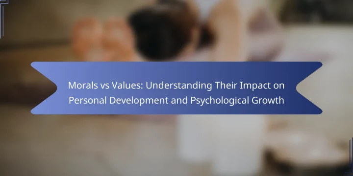 Morals vs Values: Understanding Their Impact on Personal Development and Psychological Growth