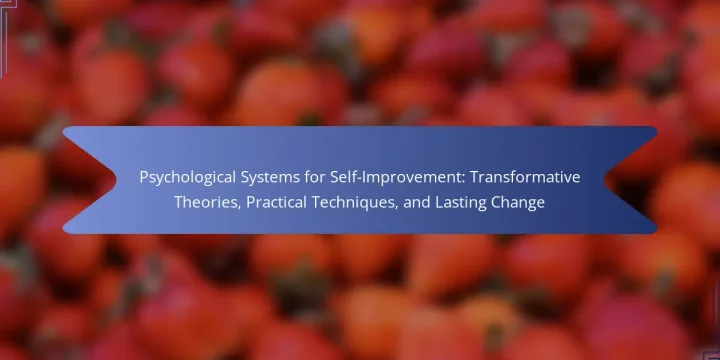 Psychological Systems for Self-Improvement: Transformative Theories, Practical Techniques, and Lasting Change