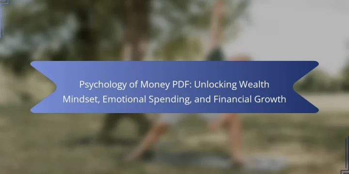 Psychology of Money PDF: Unlocking Wealth Mindset, Emotional Spending, and Financial Growth