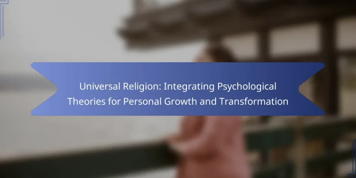 Universal Religion: Integrating Psychological Theories for Personal Growth and Transformation
