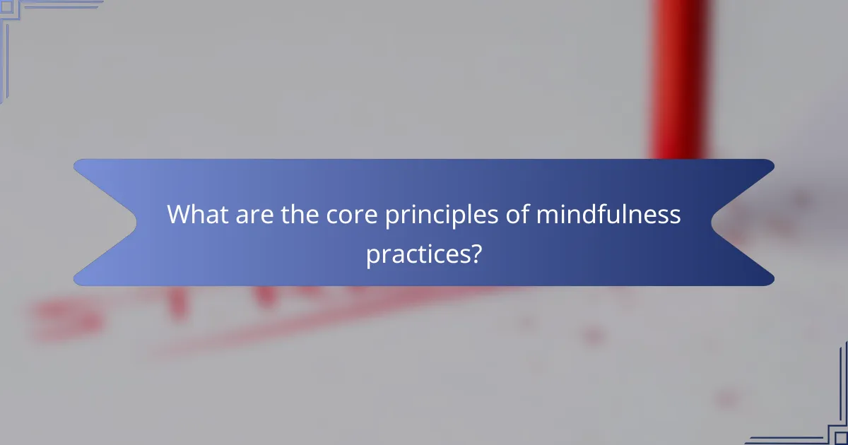 What are the core principles of mindfulness practices?