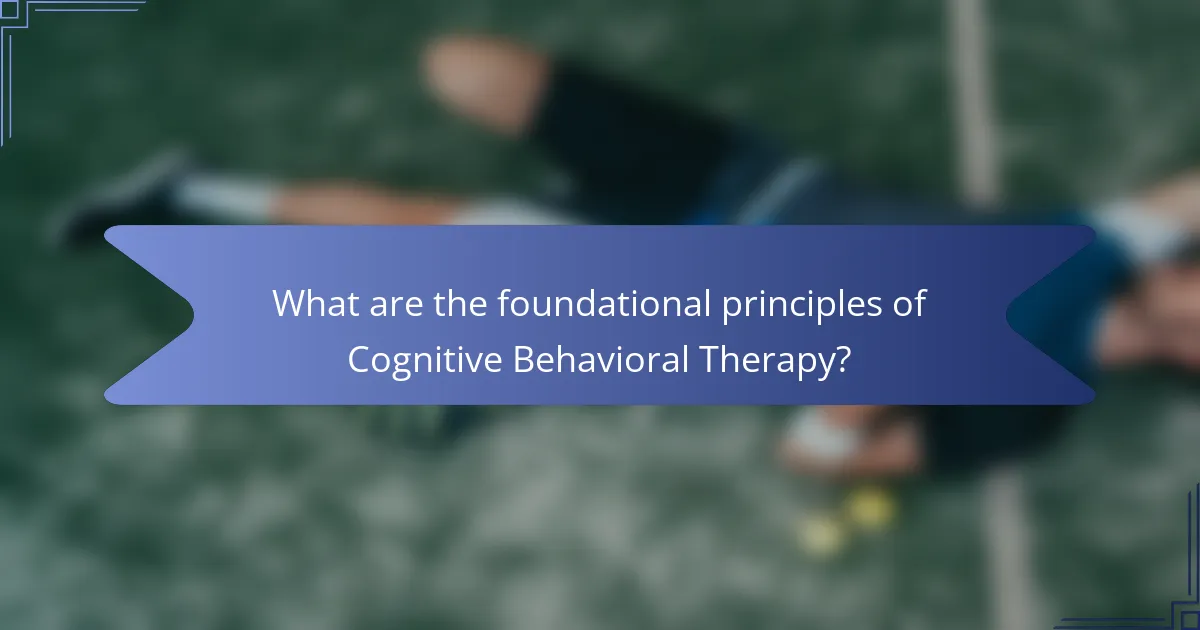 What are the foundational principles of Cognitive Behavioral Therapy?