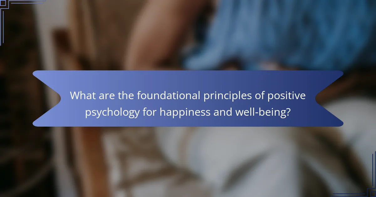 What are the foundational principles of positive psychology for happiness and well-being?