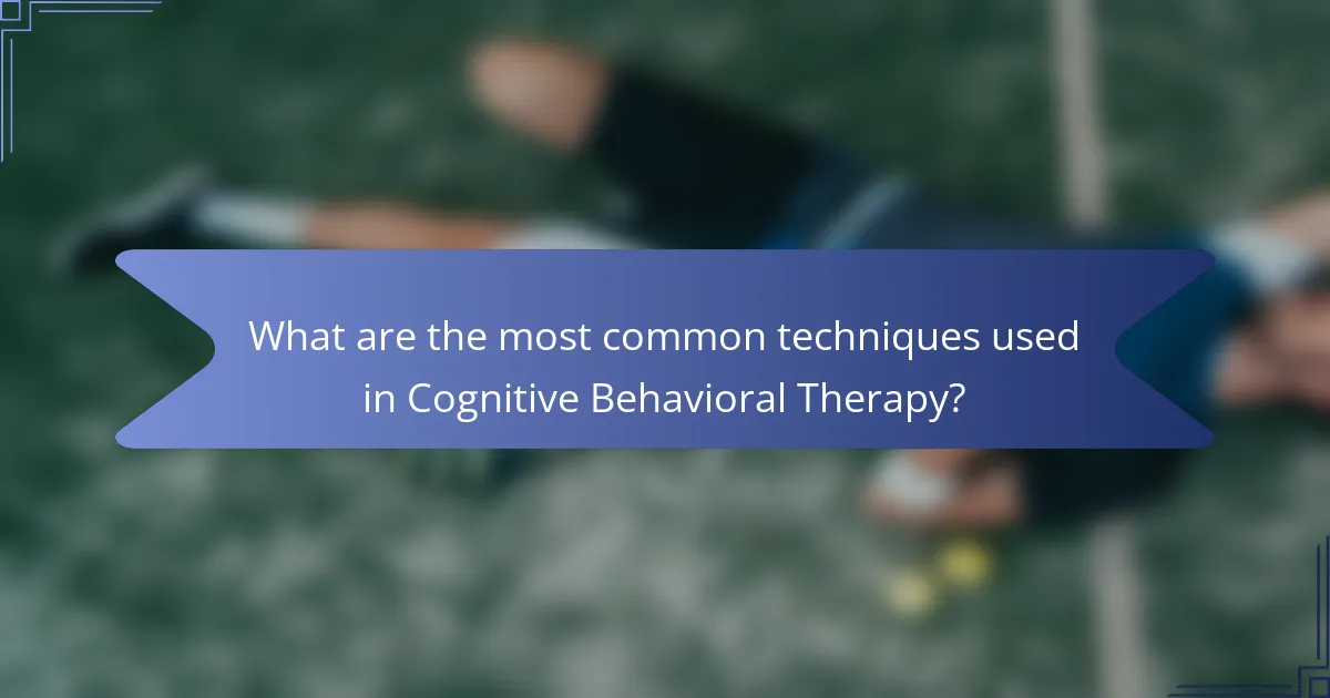 What are the most common techniques used in Cognitive Behavioral Therapy?