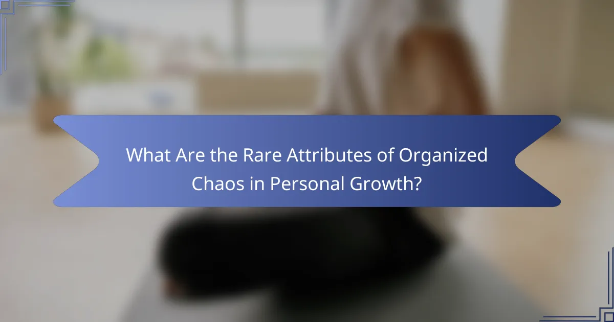 What Are the Rare Attributes of Organized Chaos in Personal Growth?