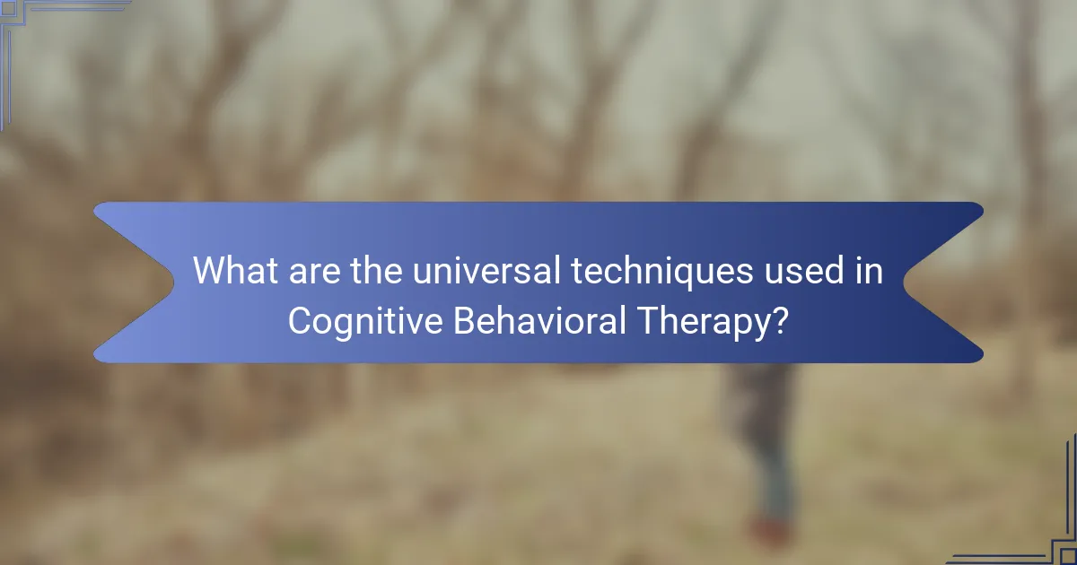 What are the universal techniques used in Cognitive Behavioral Therapy?