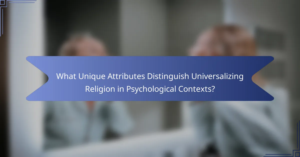What Unique Attributes Distinguish Universalizing Religion in Psychological Contexts?