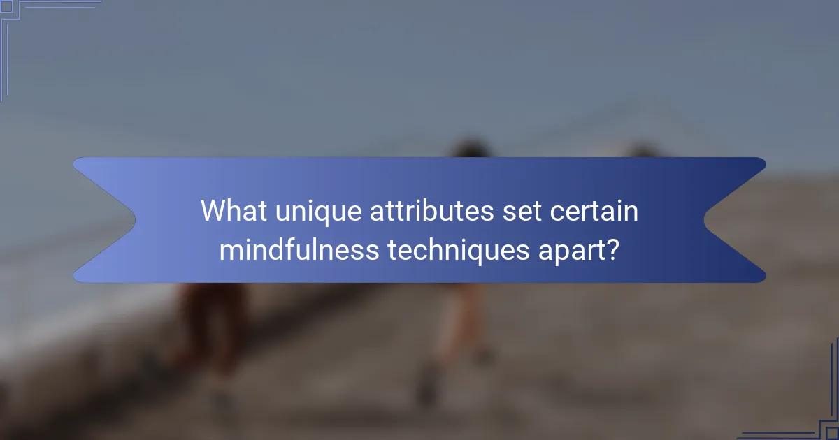 What unique attributes set certain mindfulness techniques apart?