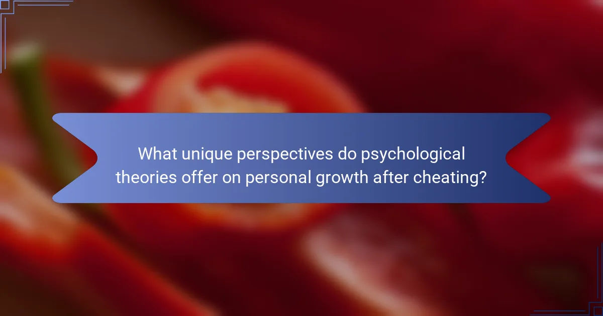 What unique perspectives do psychological theories offer on personal growth after cheating?